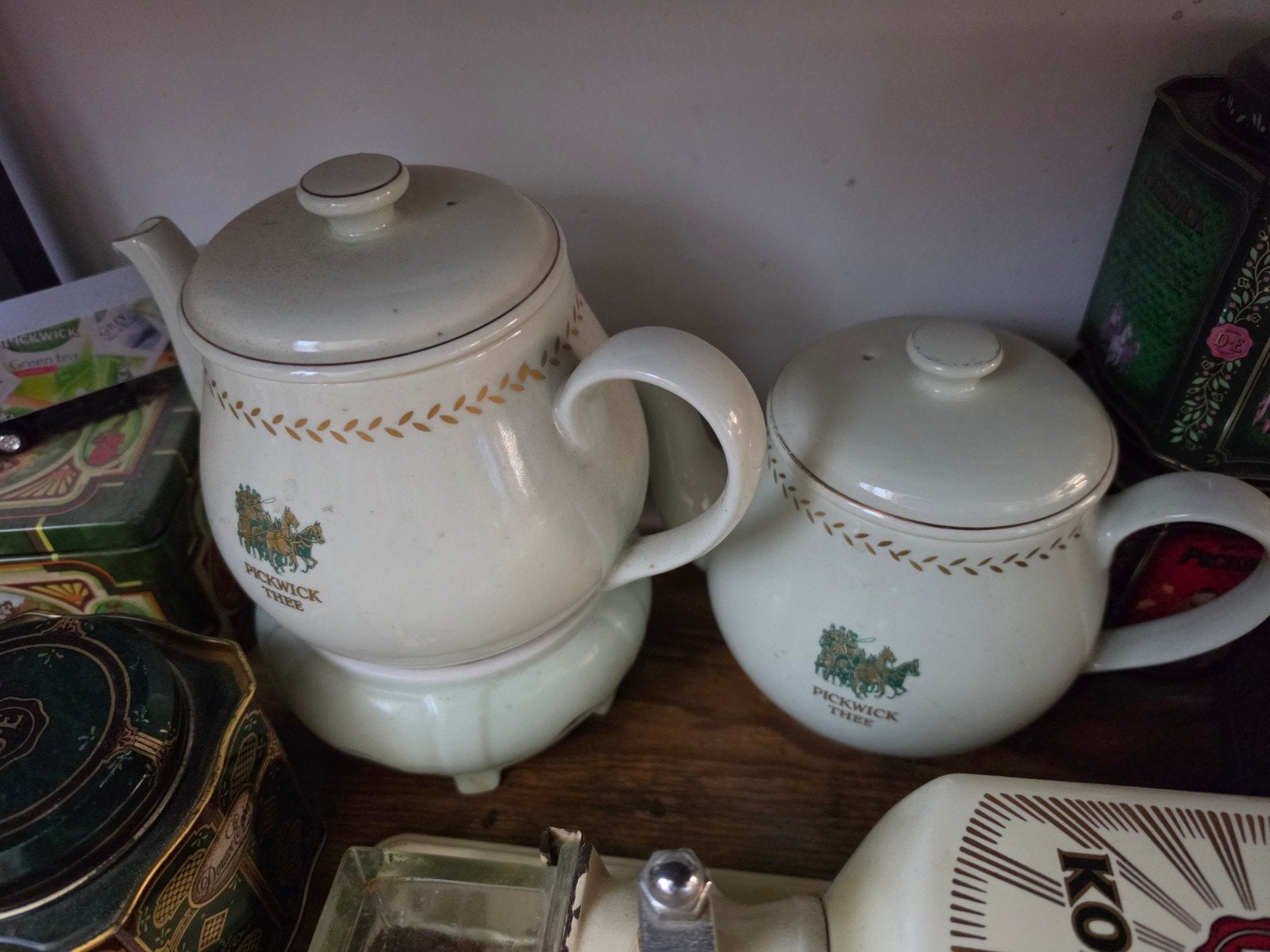Vintage Pickwick Thee theepot en theelicht, Ophalen of Verzenden