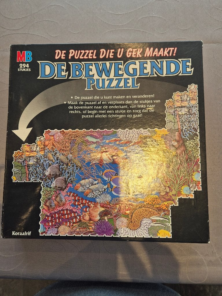 MB Bewegende puzzel koraalrif, Hobby en Vrije tijd, Denksport en Puzzels, Ophalen of Verzenden, Minder dan 500 stukjes, Zo goed als nieuw