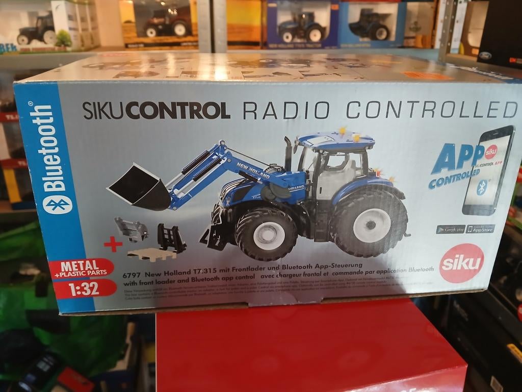 T.k. siku control new holland met voorlader., Ophalen of Verzenden, Tractor of Landbouw, SIKU