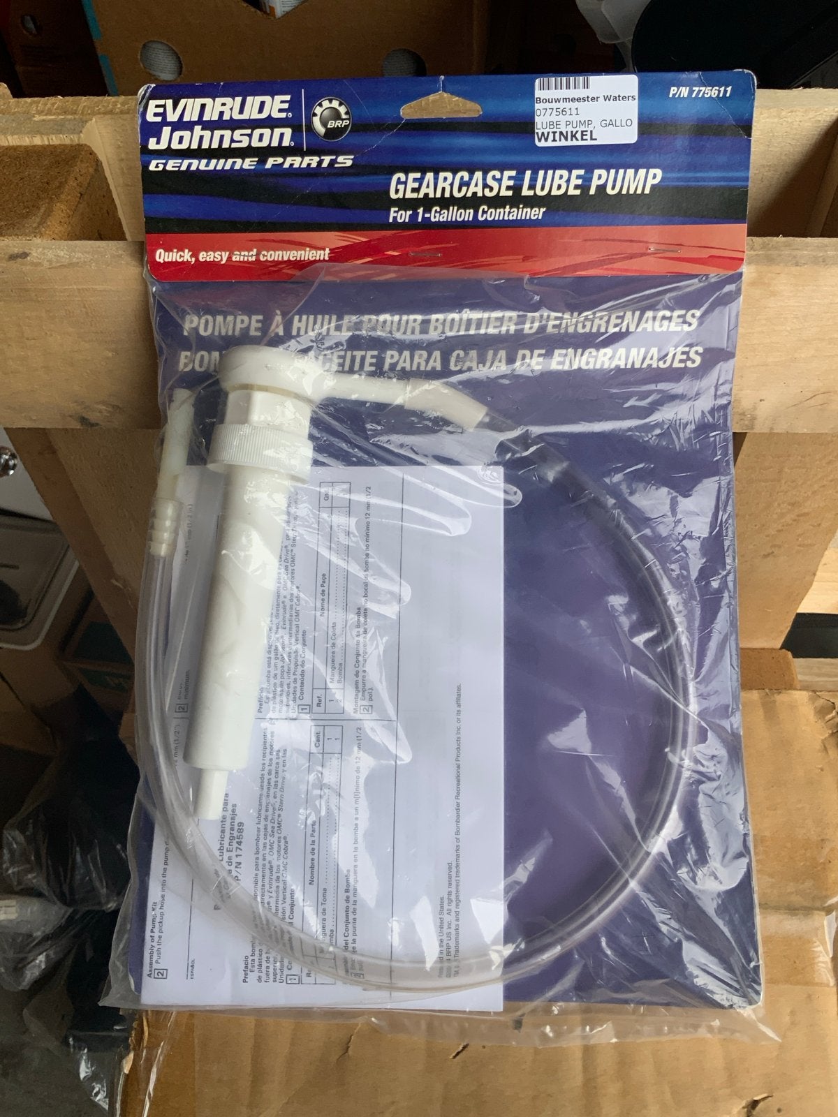 Evinrude Johnson Gearcase Lube Pomp voor 1-Gallon Container, Ophalen, Nieuw, Gereedschap