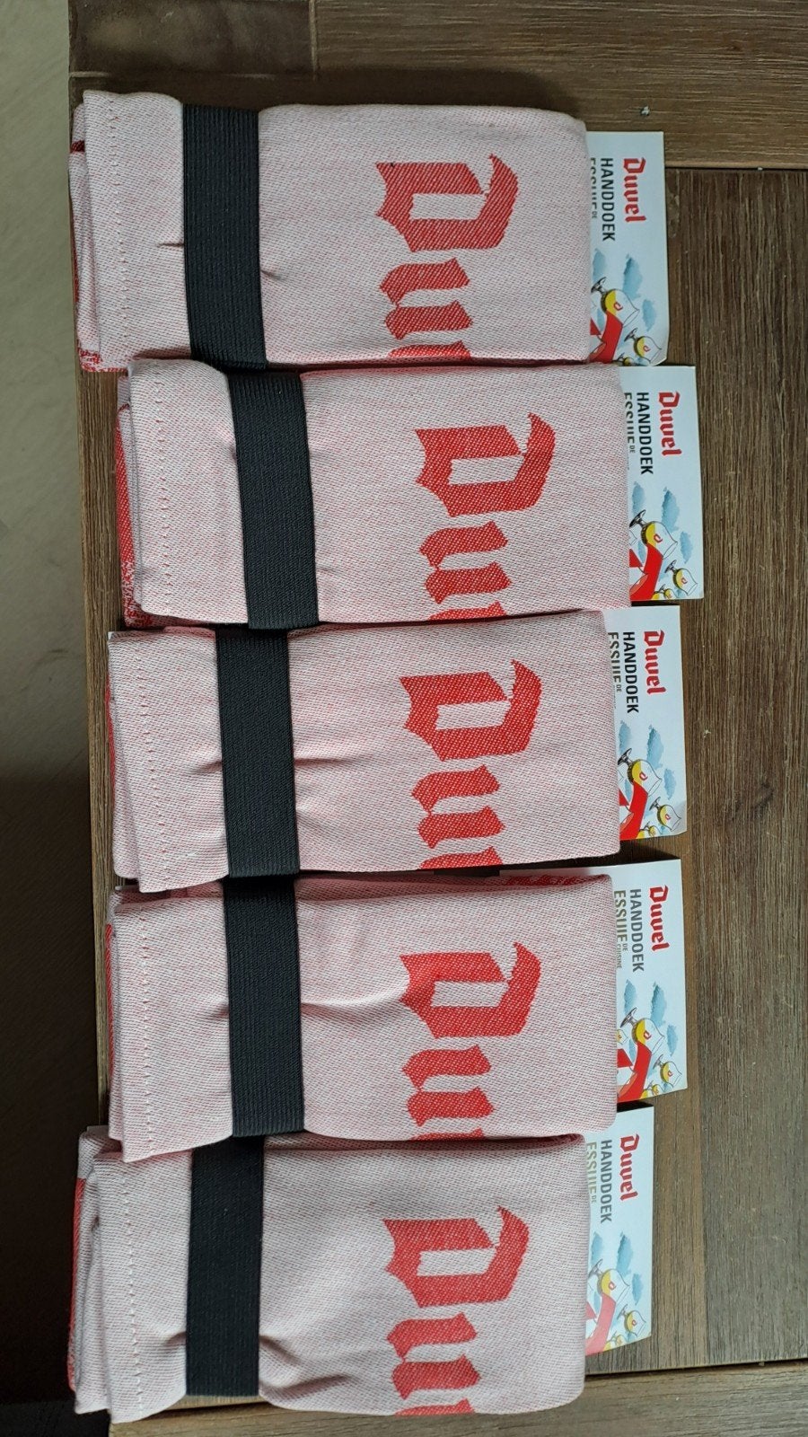 5 Duvel handdoeken / glazendoeken - Nieuw, Overige merken, Nieuw, Rood, Theedoek of Handdoek
