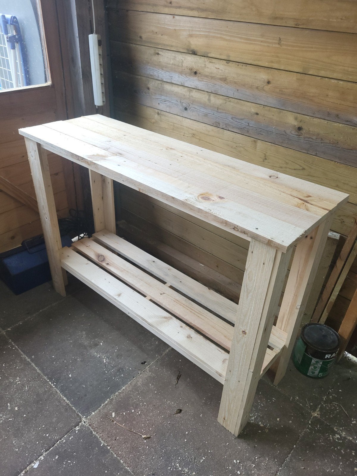 Sidetable van hergebruikt hout - 116x39x82 cm, Ophalen, Gebruikt, 100 tot 150 cm, Overige houtsoorten