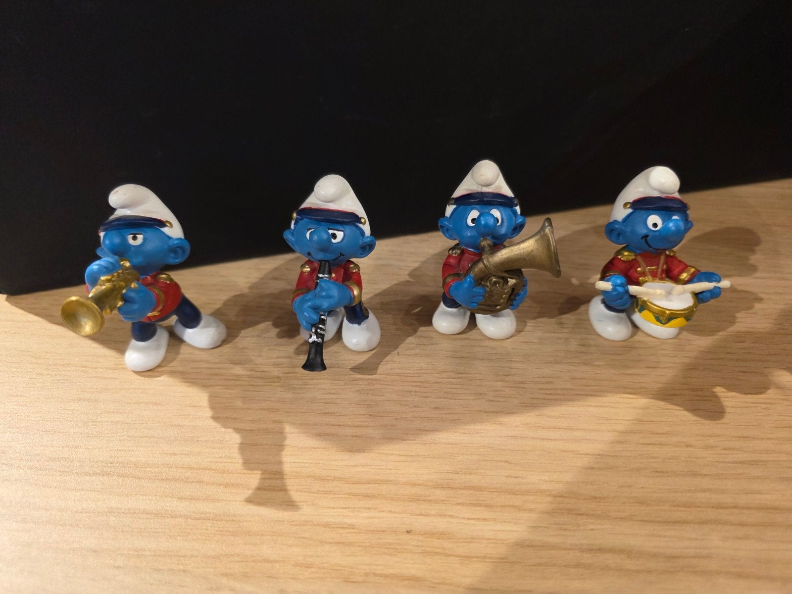 Schleich Smurfen Fanfare Orkest - 4 Smurfen met Instrumenten, Verzamelen, Smurfen, Ophalen of Verzenden, Zo goed als nieuw, Gebruiksvoorwerp