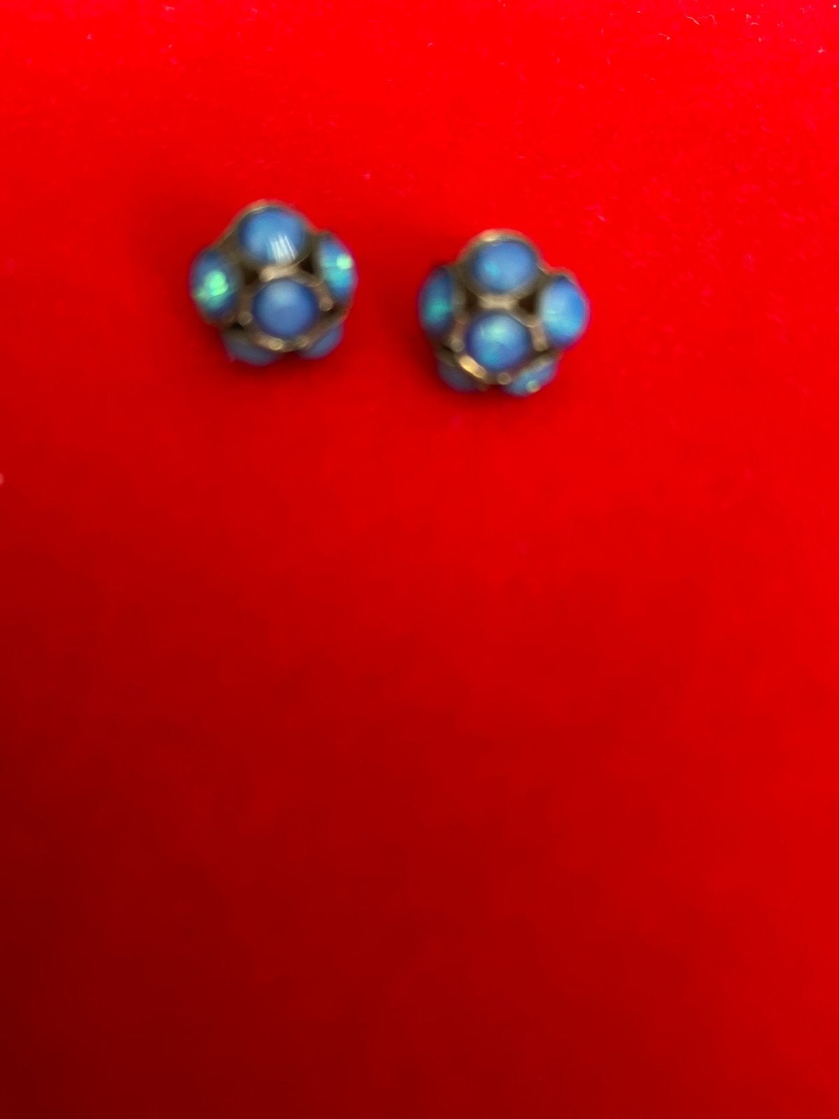 Swarovski oorknopjes jeansblauw, Ophalen of Verzenden, Zo goed als nieuw, Blauw, Overige materialen