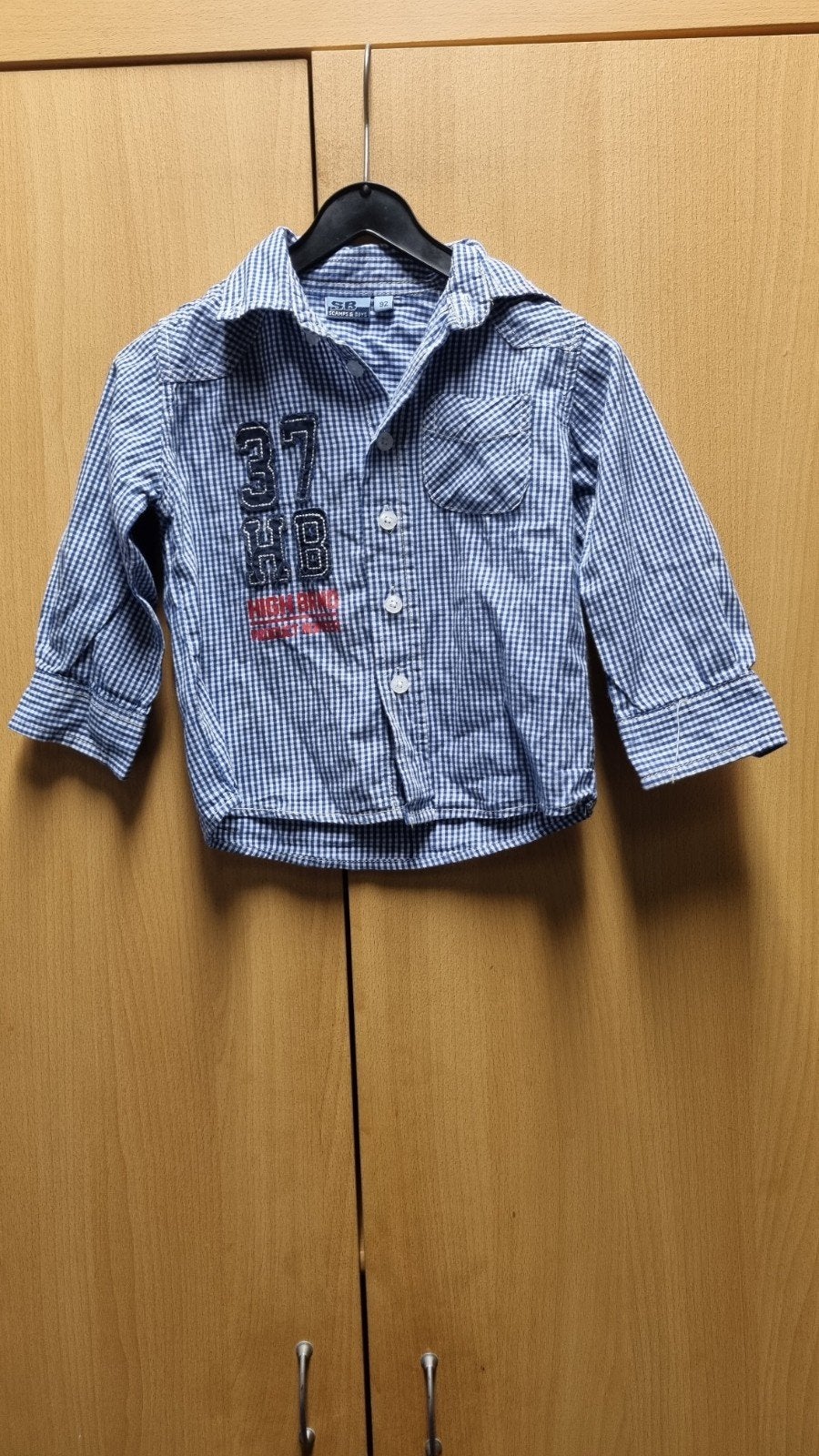 Stoer ruitjesblouse van Scamps & Boys, maat 92, Kinderen en Baby's, Gebruikt, Overhemd of Blouse, Jongen, Scamps & Boys