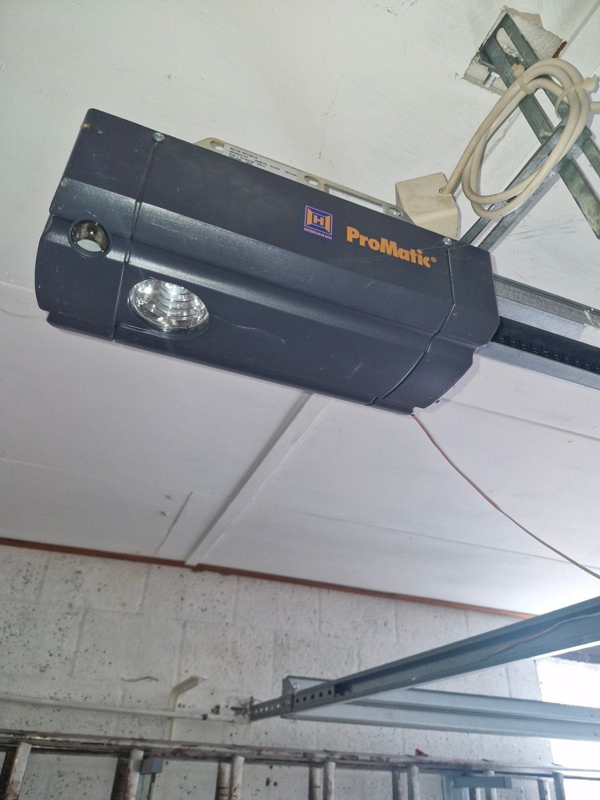 Hörmann ProMatic garagedeuropener met rails, Ophalen, Gebruikt, Garagedeur, 120 cm of meer
