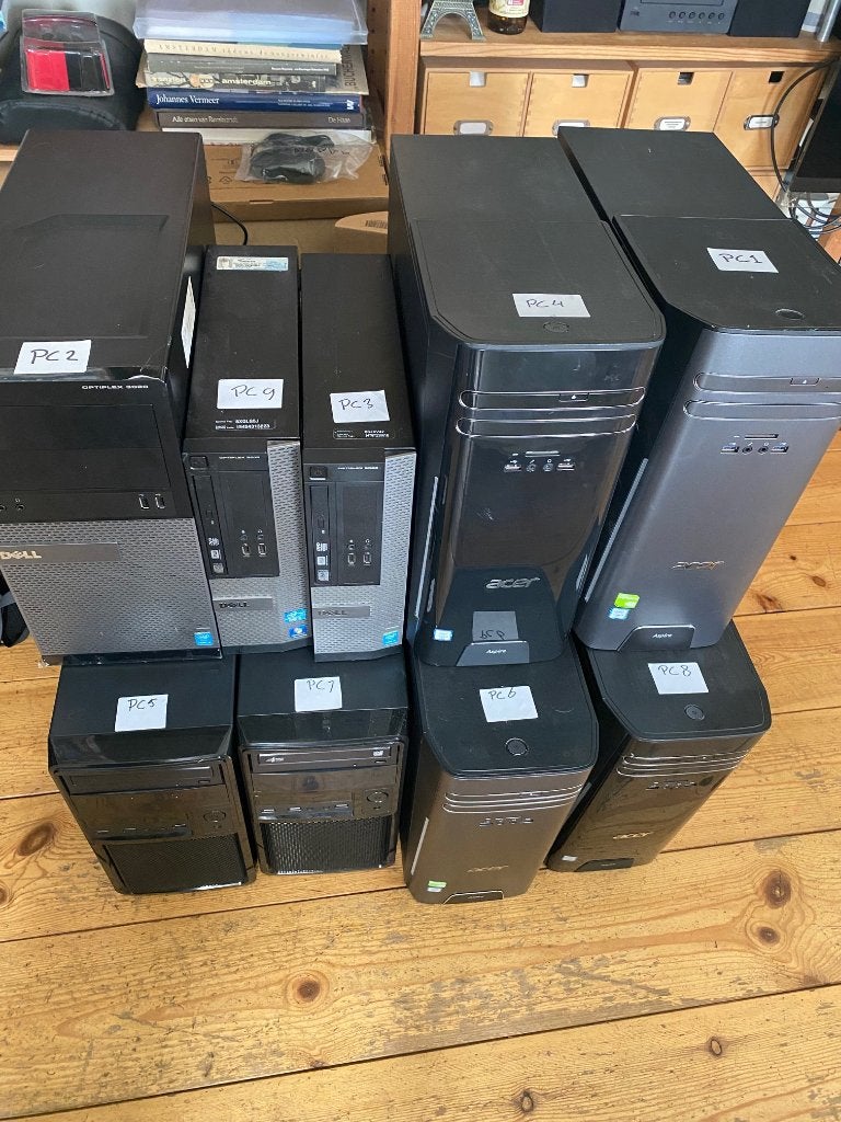 Tien computers te koop, Gebruikt, 8 GB, 512 GB, HDD