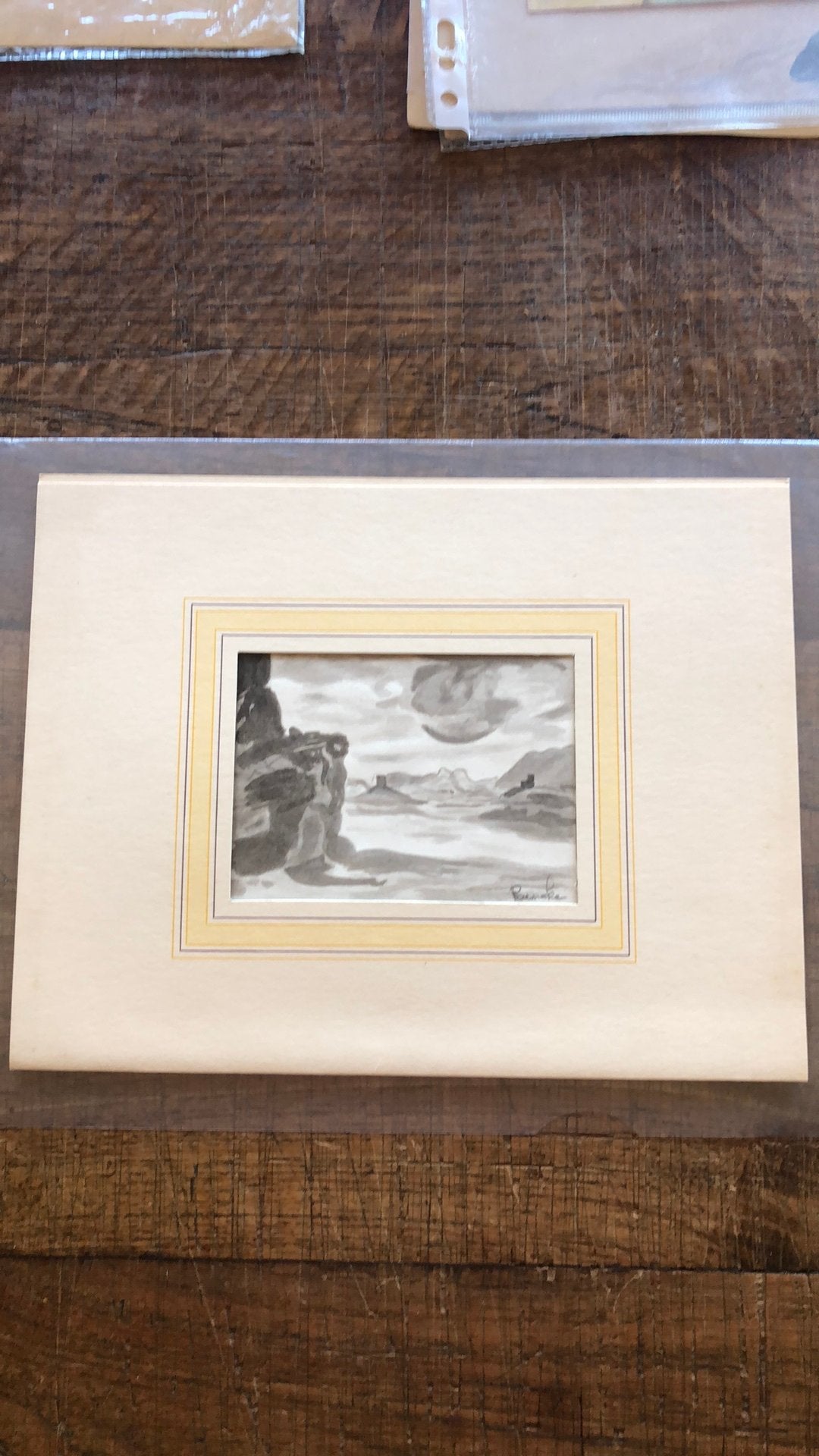 Oude aquarel/tekening, Ophalen of Verzenden