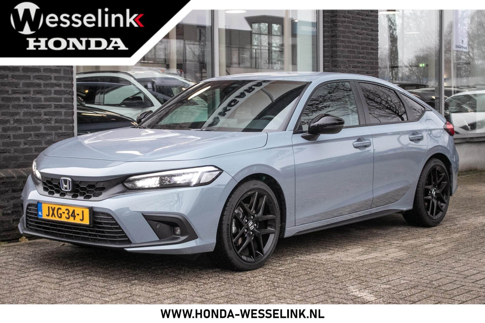 Honda Civic 2.0 e:HEV Sport | Honda Sensing | Apple cp/Andro, Auto's, Gebruikt, 4 cilinders, Leder en Stof, Bedrijf