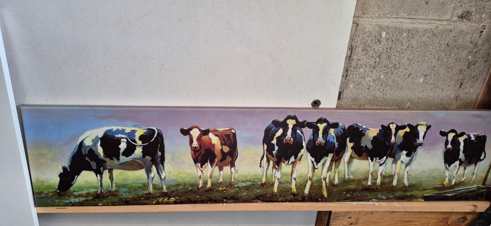 Schilderij met koeien in een landschap, Ophalen, Realistisch, Dieren, Doek
