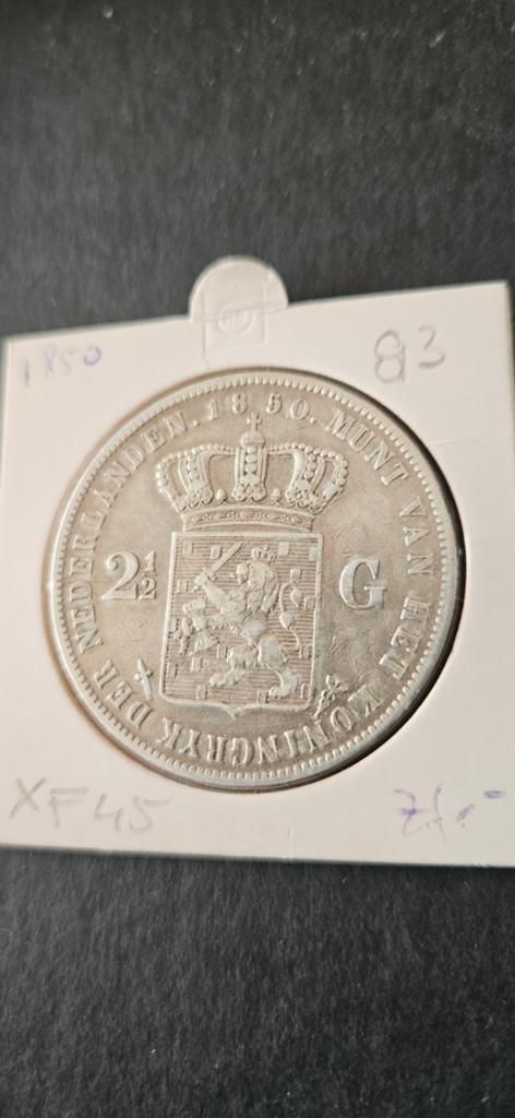 Zilveren rijksdaalder 1850 Willem lll, Koning Willem III, Zilver, Ophalen of Verzenden, Losse munt