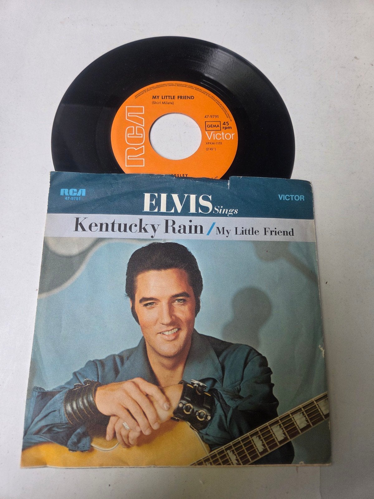 Elvis Presley - Kentucky Rain / My Little Friend 7 inch vinl, Cd's en Dvd's, Gebruikt, Originele persing, 7 inch, Ophalen of Verzenden