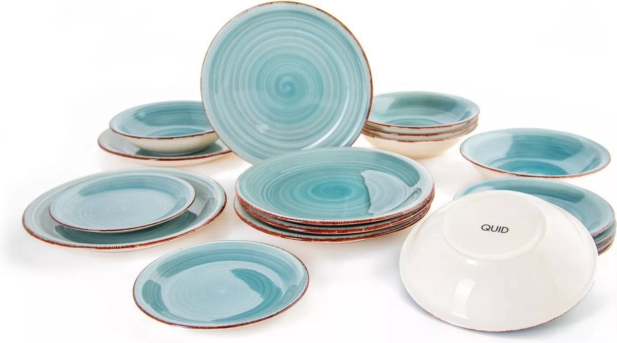18-delige Quid bordenset - Aqua, Huis en Inrichting, Ophalen of Verzenden