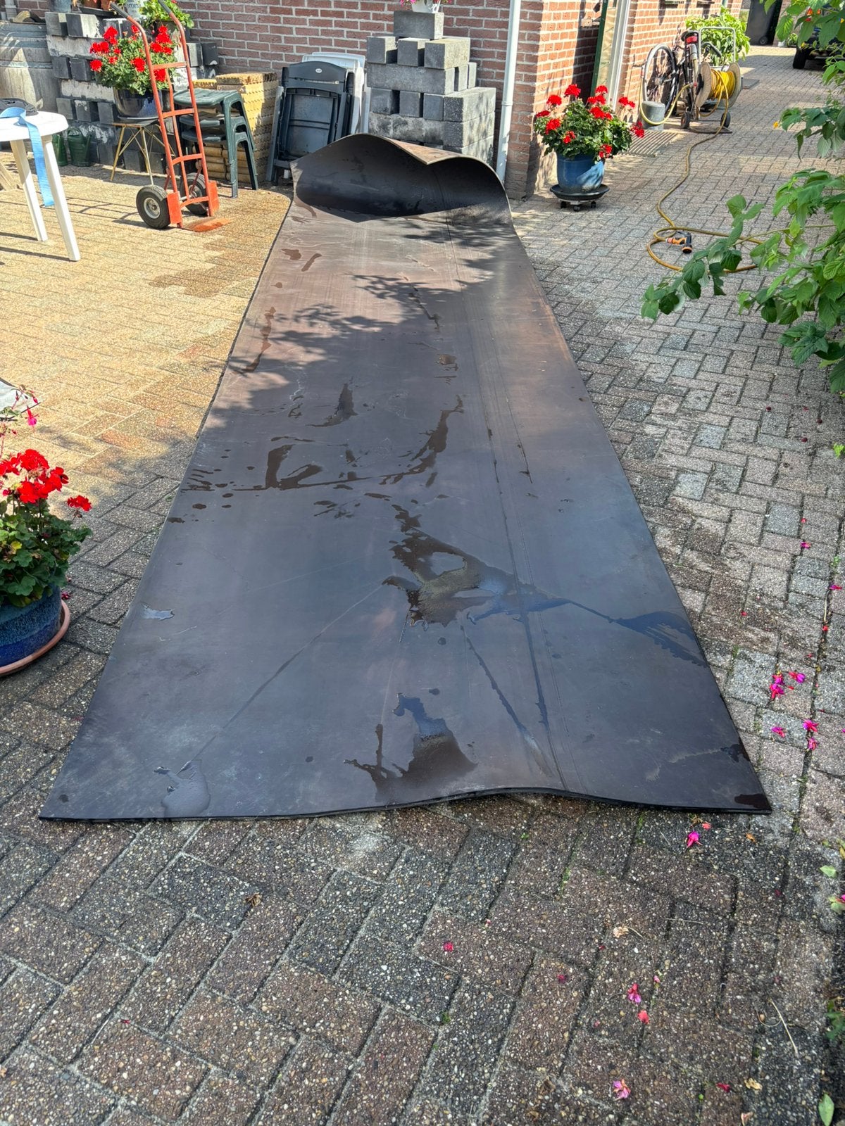 Rubberen crossfit sportmat, Sport en Fitness, Fitnessmaterialen, Ophalen, Gebruikt, Fitnessmat