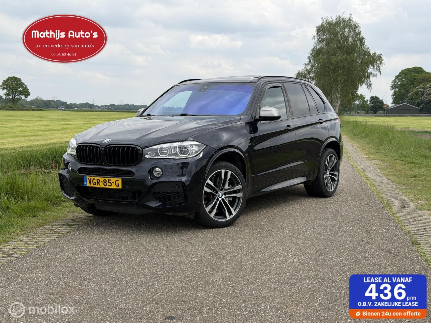 BMW X5 M50d Grijs kenteken! 381pk!, Auto's, BMW, 15 km/l, 2993 cc, Blauw, 7 stoelen