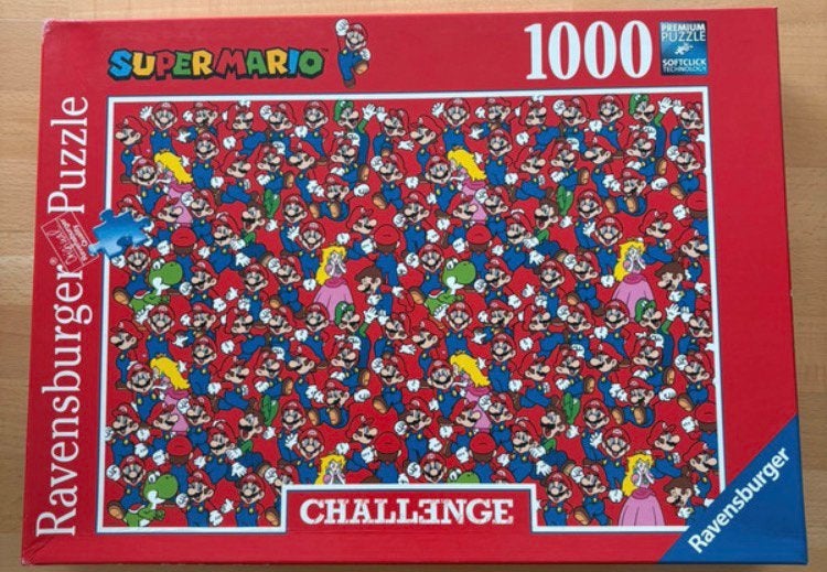 Legpuzzel Ravensburger-Challenge, Supermario, 1000 stukjes, Hobby en Vrije tijd, Ophalen of Verzenden, 500 t/m 1500 stukjes, Zo goed als nieuw