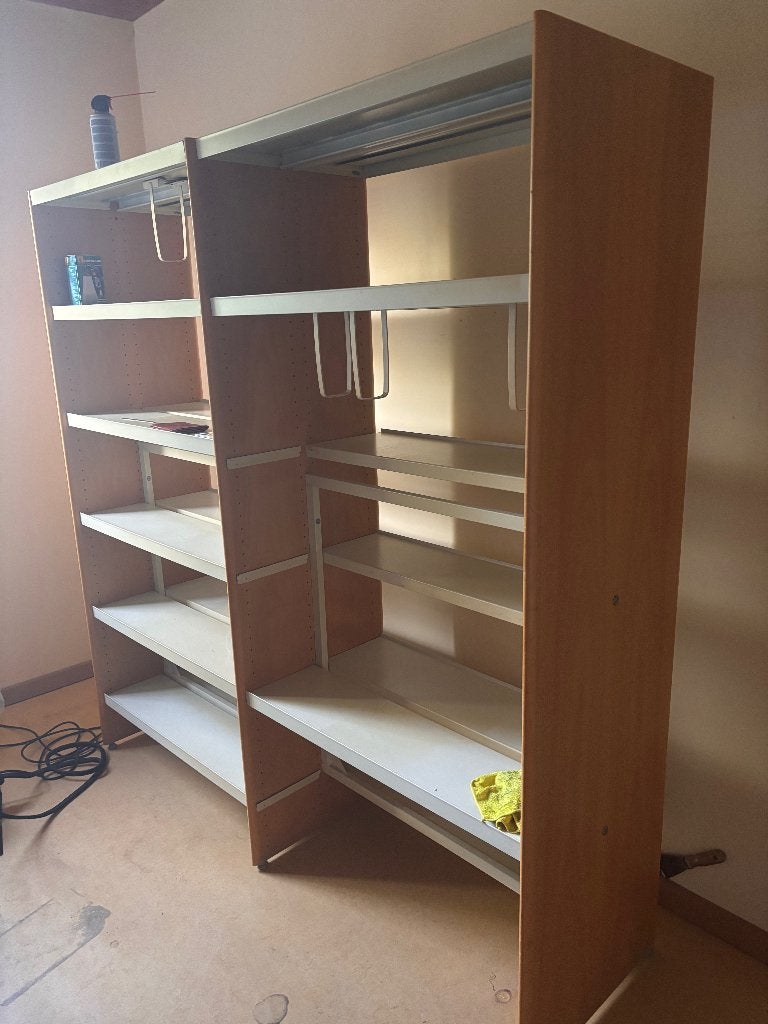 BIB-Boekenrek/2-zijdig te gebruiken, Ophalen, Gebruikt, 150 tot 200 cm, Metaal/beuk