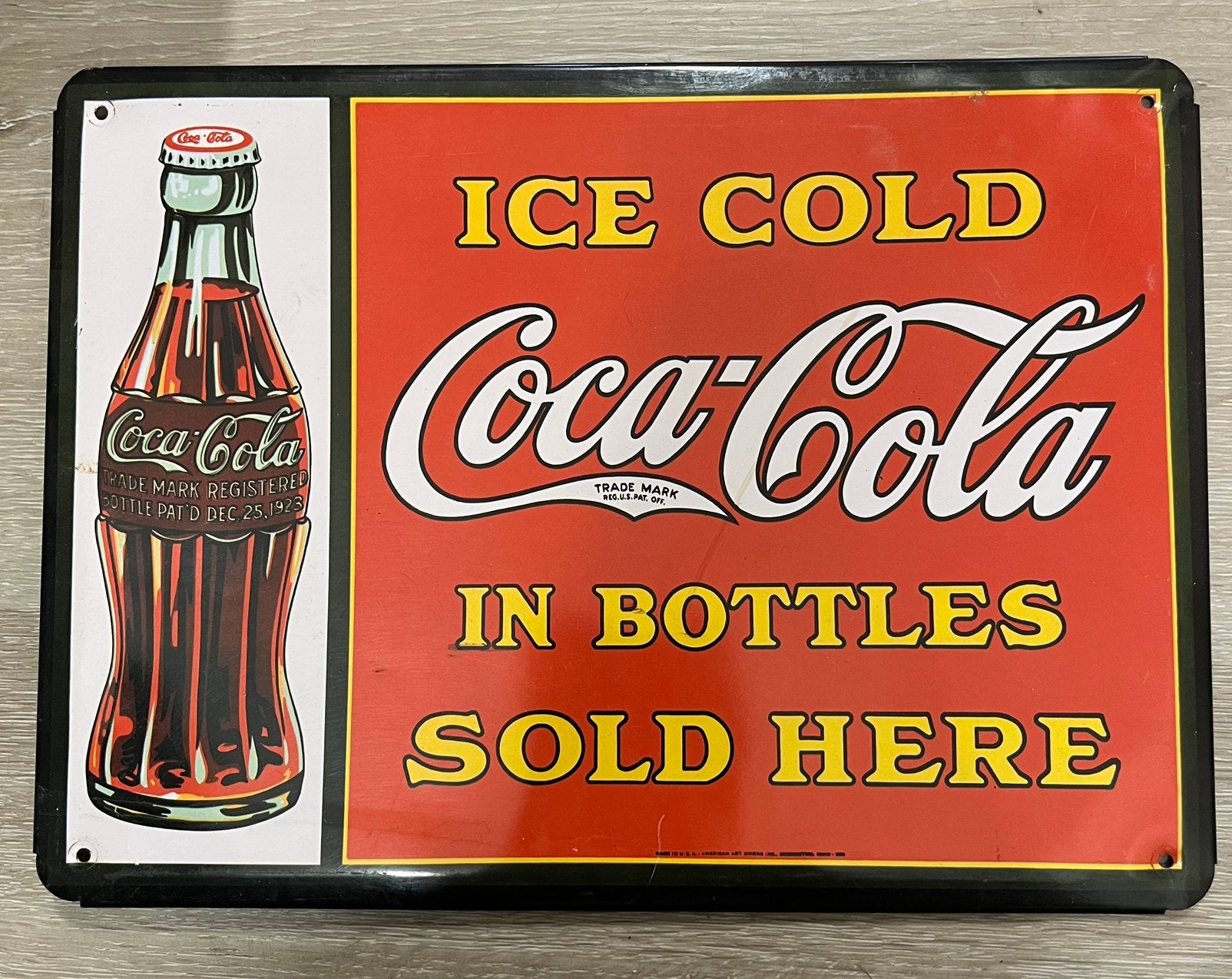 Coca Cola Ice Cold Blikken Bord, Verzamelen, Ophalen of Verzenden, Gebruikt, Reclamebord