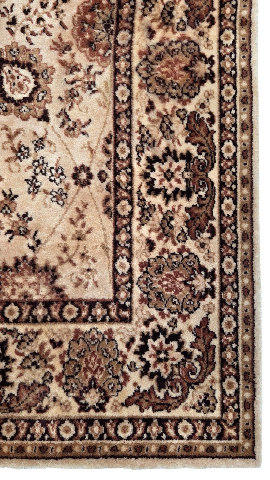 Vintage oosters wol Retro vloerkleed floral Beige 197x297cm, Gebruikt, Beige, 150 tot 200 cm, 200 cm of meer