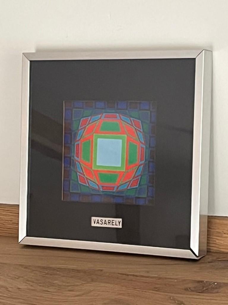 Victor Vasarely - "Gyemant" (1974) - Originele Griffon Lijst, Antiek en Kunst, Kunst | Litho's en Zeefdrukken, Ophalen of Verzenden