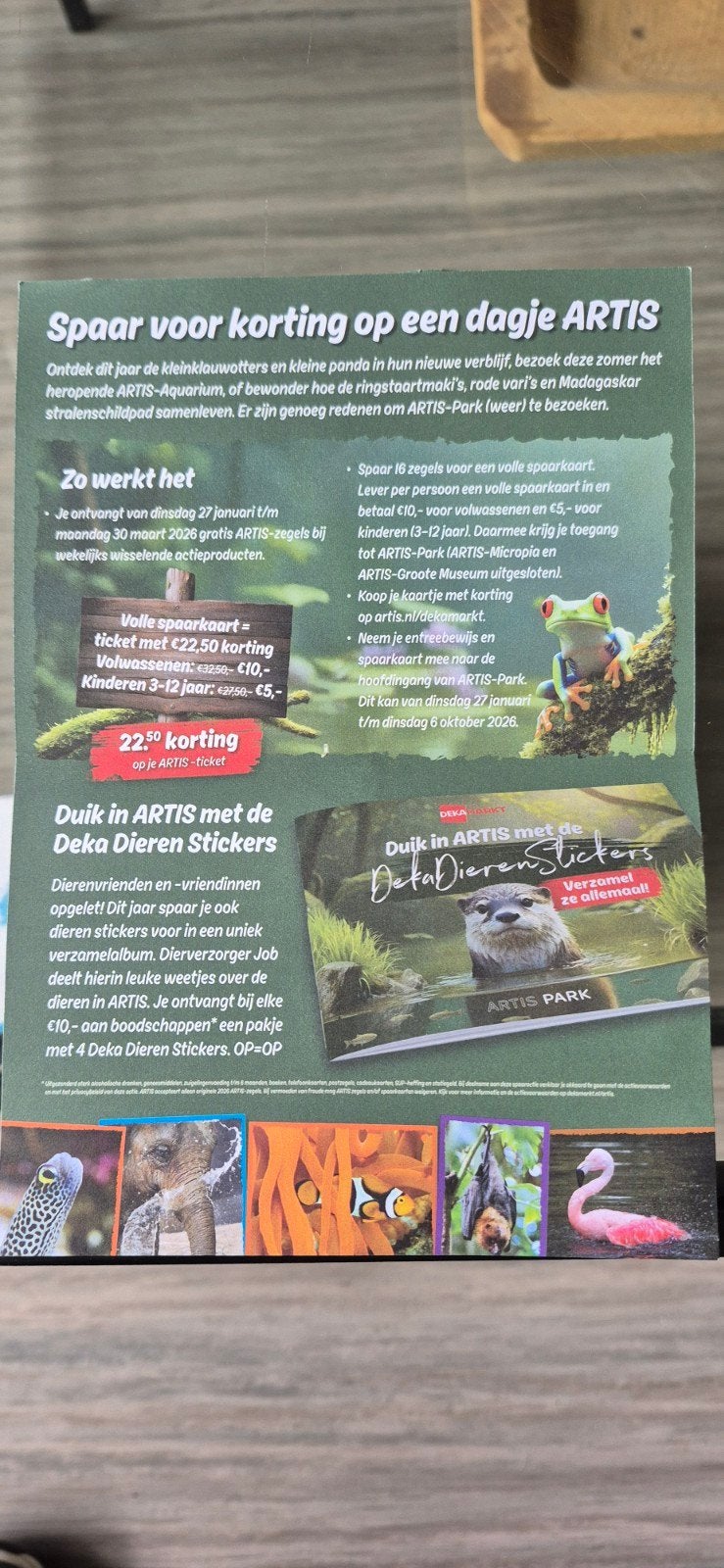 korting Artis, Tickets en Kaartjes, Drie personen of meer, Ticket of Toegangskaart