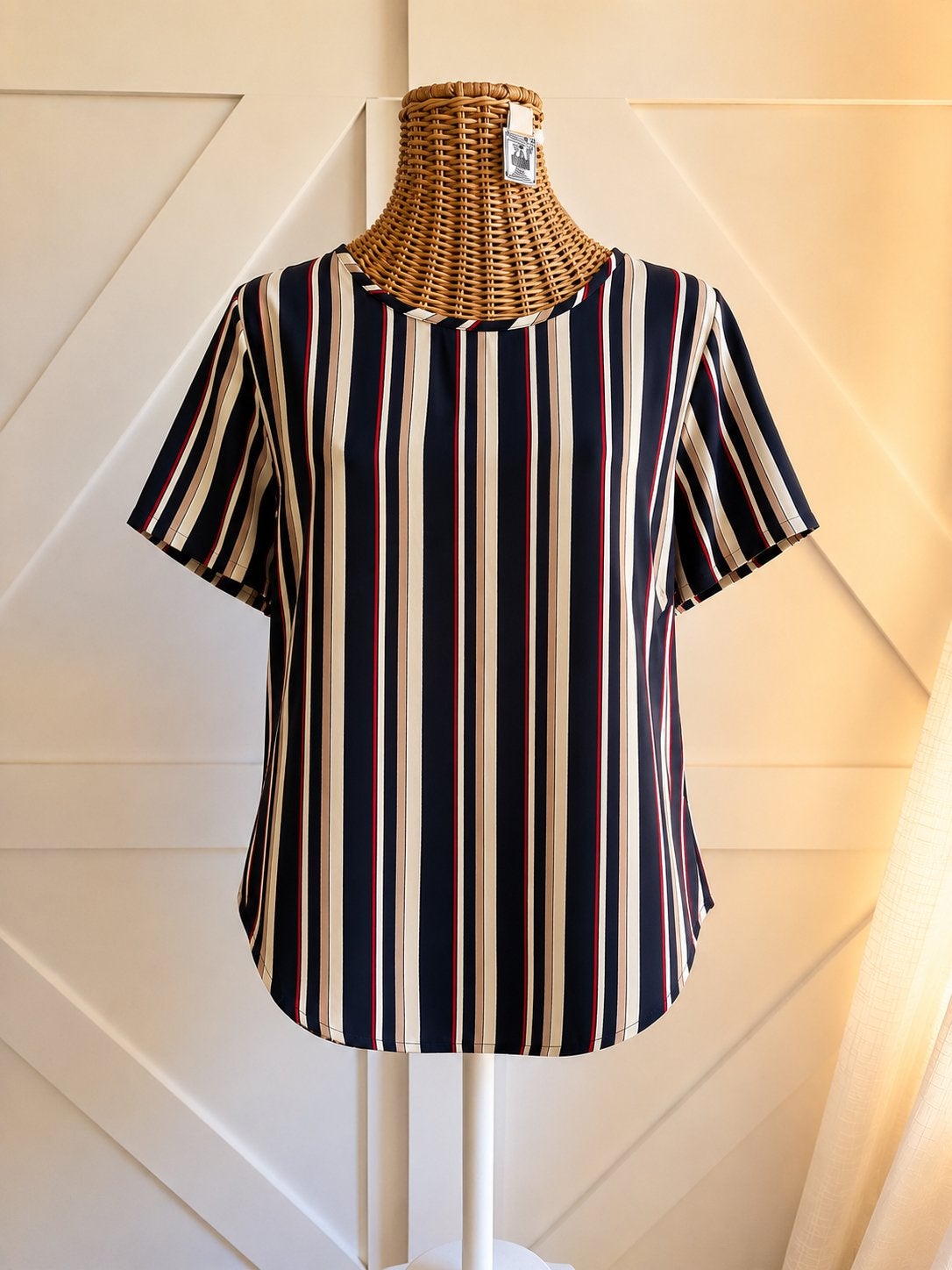Jacqueline de Yong blouse mt 40 - rood/wit/blauw/beige, Ophalen of Verzenden, Zo goed als nieuw, Maat 38/40 (M), Blauw