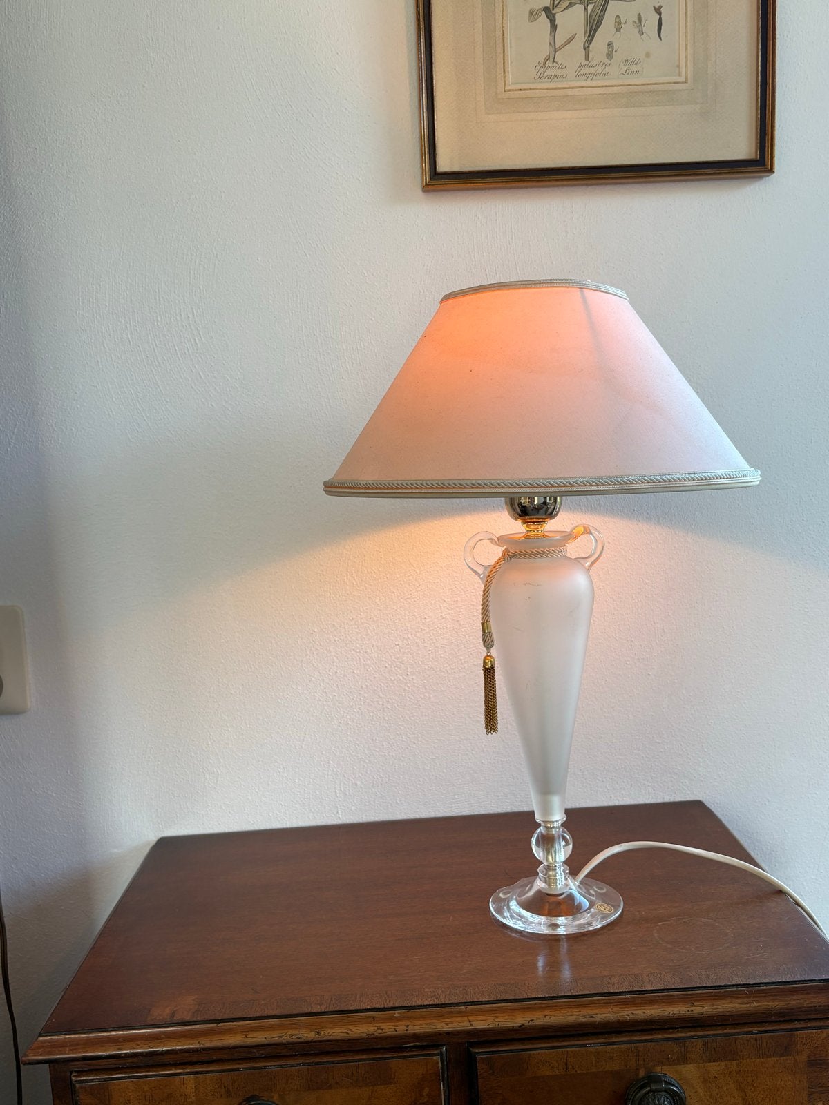 Elegante Tafellamp van Kristal, Ophalen of Verzenden