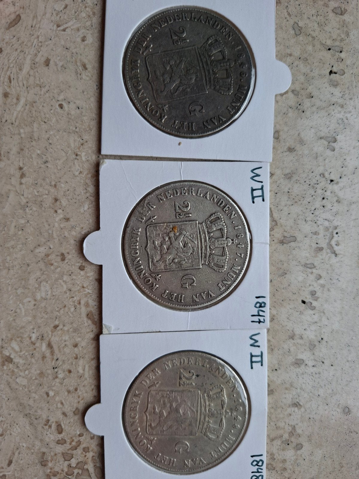 Rijksdaalder 1846 1847 1848 2,5 gulden willem 2, Postzegels en Munten, Munten | Nederland, Ophalen of Verzenden, Koning Willem II