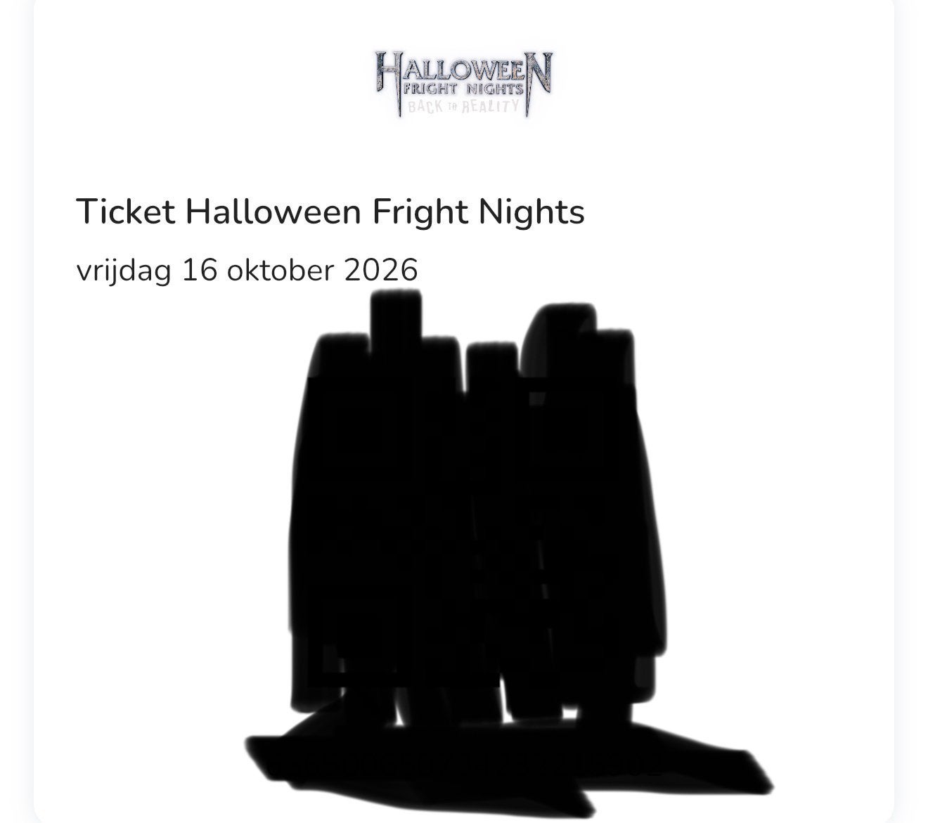 Walibi fright nights, Tickets en Kaartjes, Twee personen, Ticket of Toegangskaart