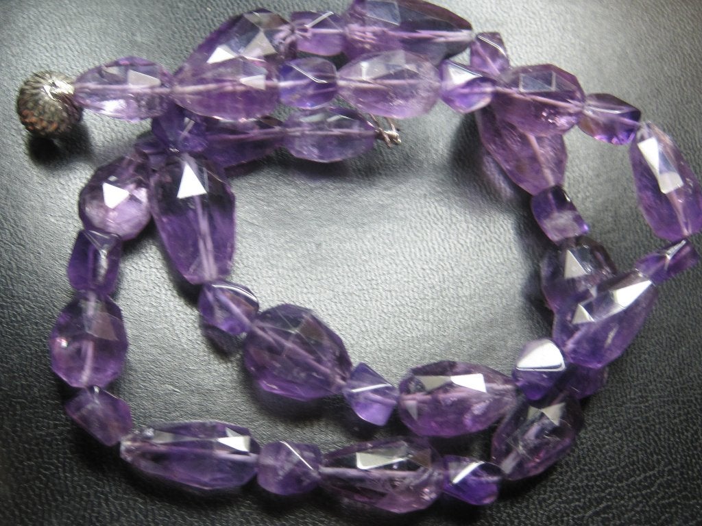 Vintage amethist gefacetteerd collier ketting 107 gram 58 cm, Ophalen, Paars, Zo goed als nieuw, Met edelsteen