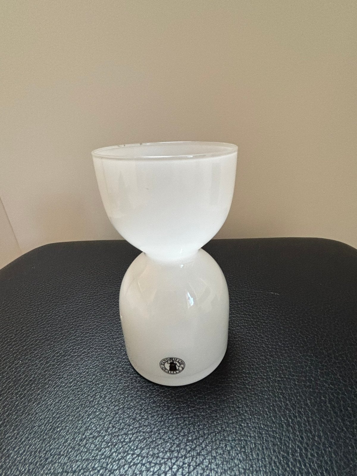 Ikea vintage Diabolo vaasje ontwerper Anne Nilsson, Handgemaakt, Wit, Ophalen of Verzenden, Glas