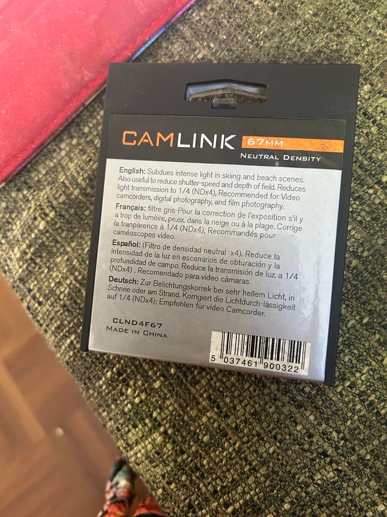 Camlink Neutraal Dichtheid Digital Filter 67mm - Nieuw, Overige merken, 60 tot 70 mm, Overige typen, Nieuw