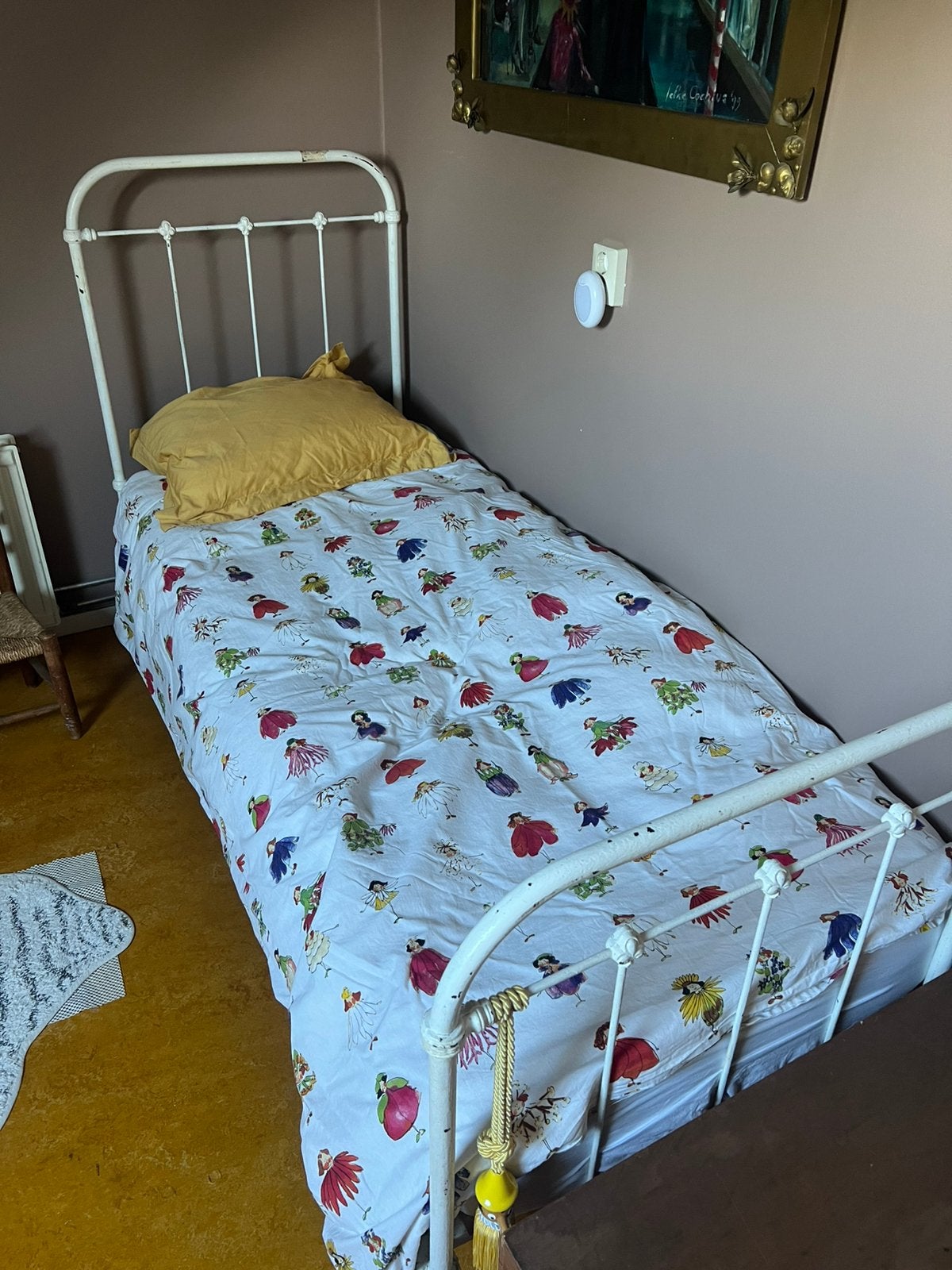 Antiek Frans stalen bedframe 80 x 200 cm, Kinderen en Baby's, Ophalen, Gebruikt, 180 cm of meer, 70 tot 85 cm