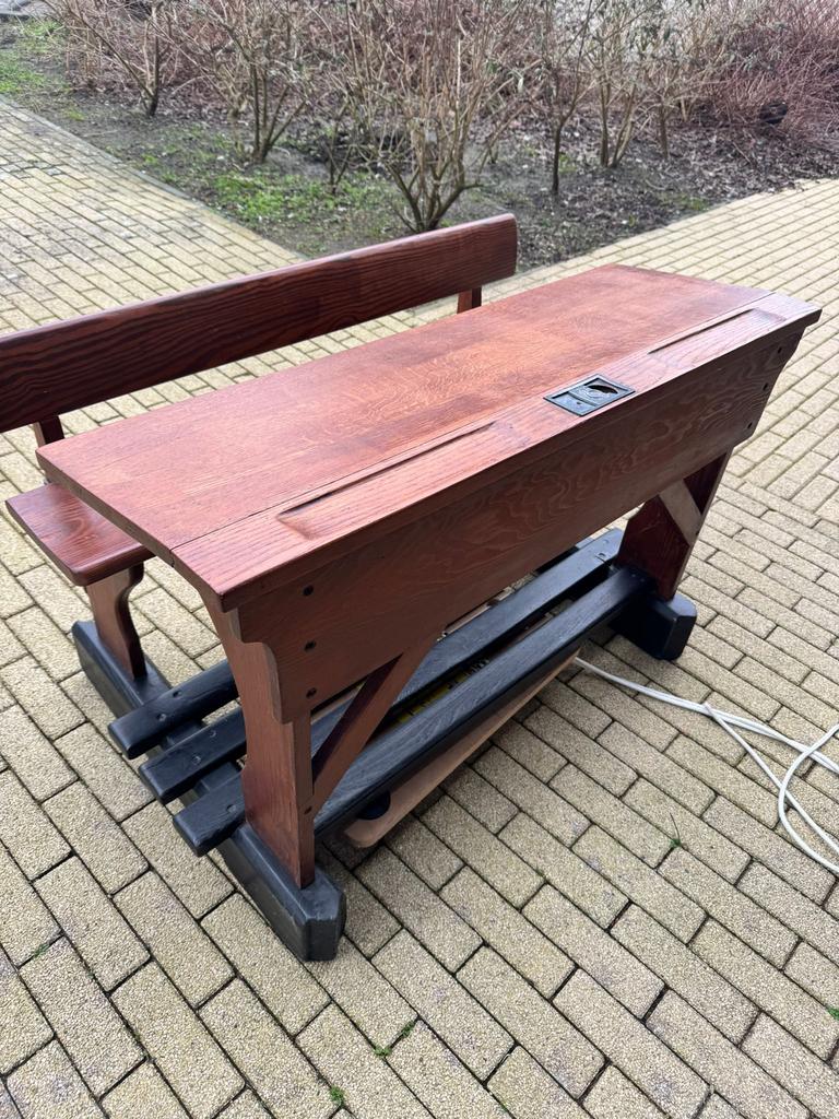 Schoolbankje vintage, Ophalen of Verzenden, Zo goed als nieuw, Stoel(en)