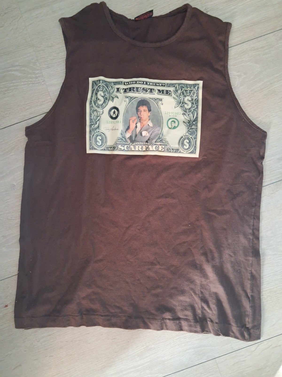 Scarface T-shirt bruin maat L, Kleding | Heren, Maat 52/54 (L), Ophalen of Verzenden, Gedragen, Onbekend