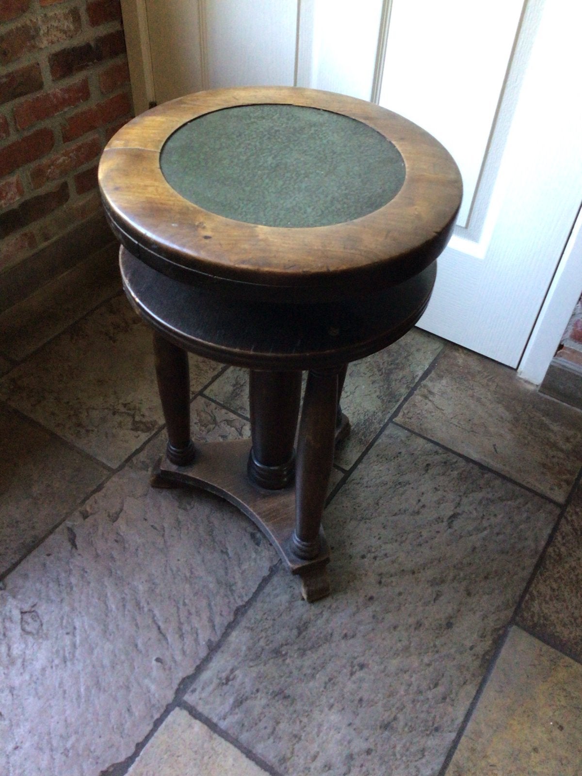Antieke houten pianokruk / spindelkruk, Ophalen