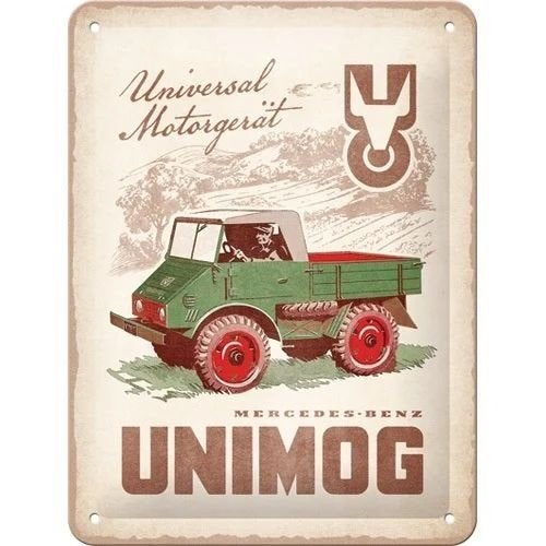 Unimog Mercedes relief reclamebord van metaal wandbord deoc, Info@deconoord.nl, Deco Noord, Overige typen, Nieuw