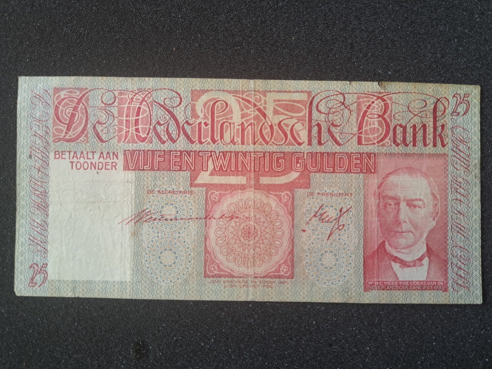 Zeldzaam 25 Gulden Biljet 1935 - Nederlandsche Bank, Postzegels en Munten, Bankbiljetten | Nederland, Ophalen of Verzenden, 25 gulden