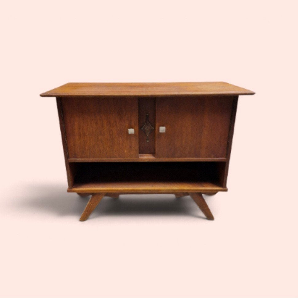 vintage kastje dressoir met schuine pootjes, Ophalen of Verzenden, Huis en Inrichting