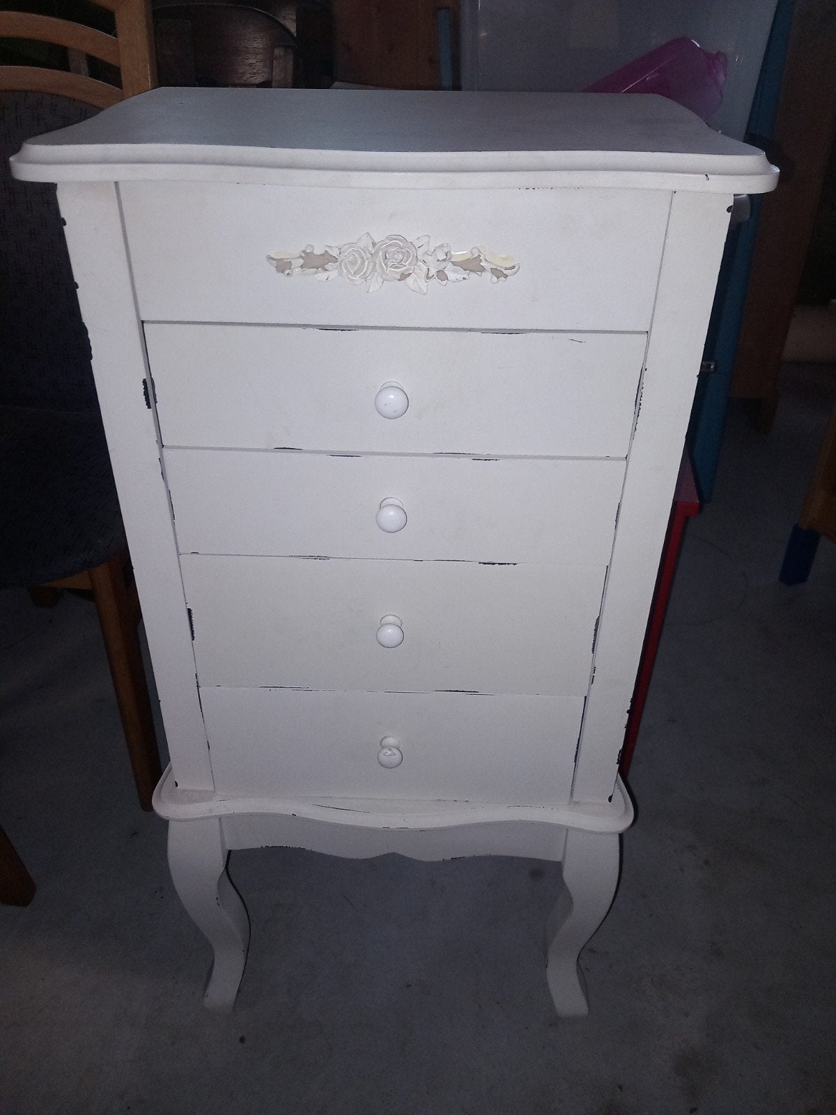 Houten sieraden/make-up kastje met spiegel, Ophalen, Minder dan 50 cm, Klassiek, Zo goed als nieuw