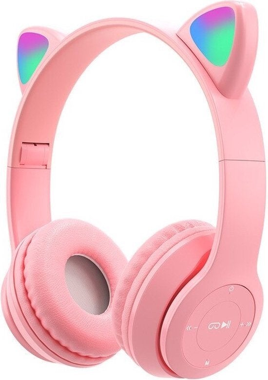 Zgan; Cat ears hoofdtelefoon €15,-, Overige merken, Roze, Draadloos, On-ear