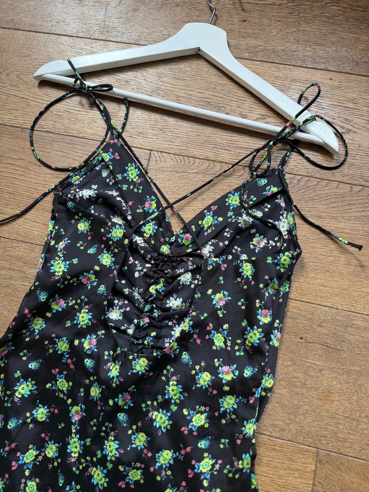 Sandro Zwarte Bloemen Maxi Jurk Maat 36, Kleding | Dames, Zwart, Ophalen of Verzenden, Zo goed als nieuw, Maat 36 (S)