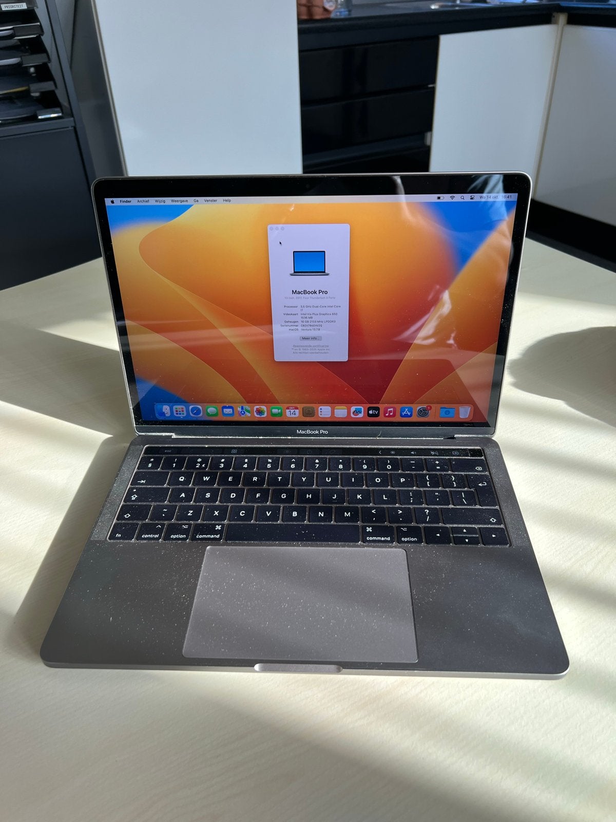 MacBook Pro 13 inch (2017) - i7, 16GB RAM, 250GB SSD, Computers en Software, MacBook Pro, Gebruikt, 256 GB, Qwerty