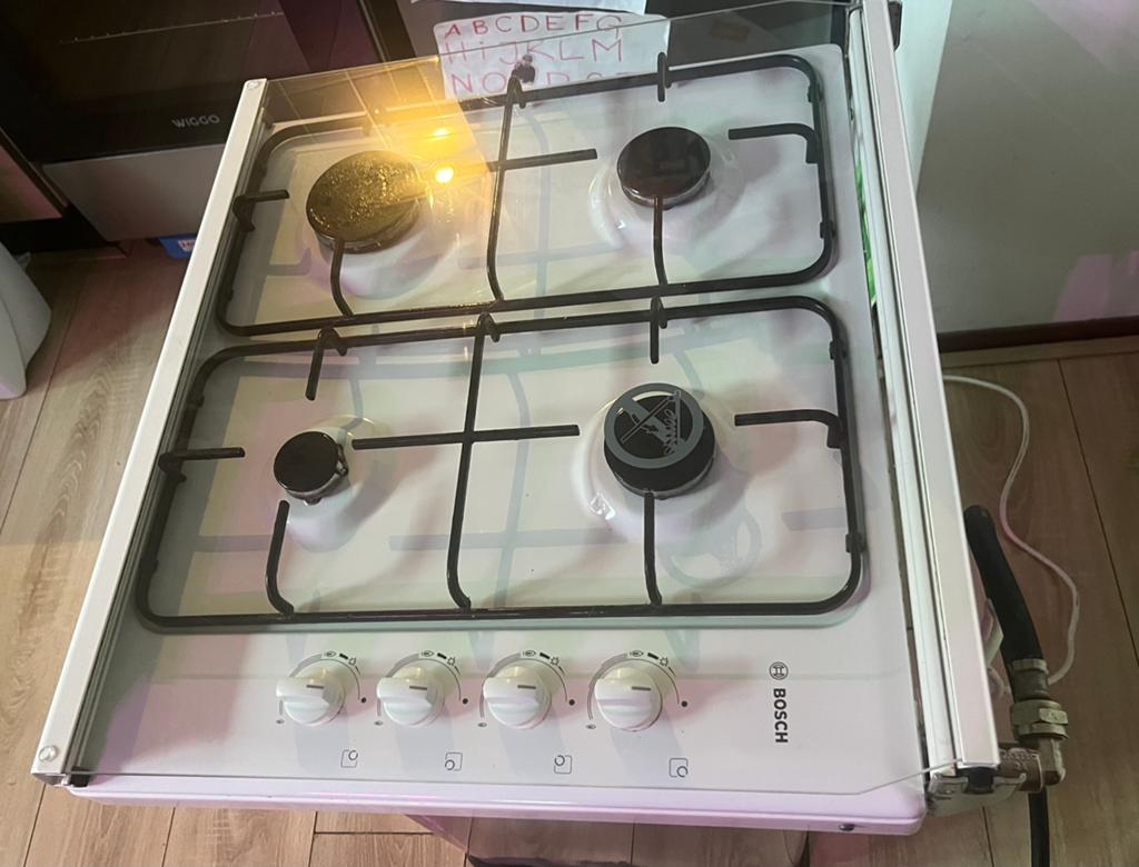 Gaskookplaat 4 pits Bosch, Witgoed en Apparatuur, Ophalen, 4 kookzones, Zo goed als nieuw, Gas