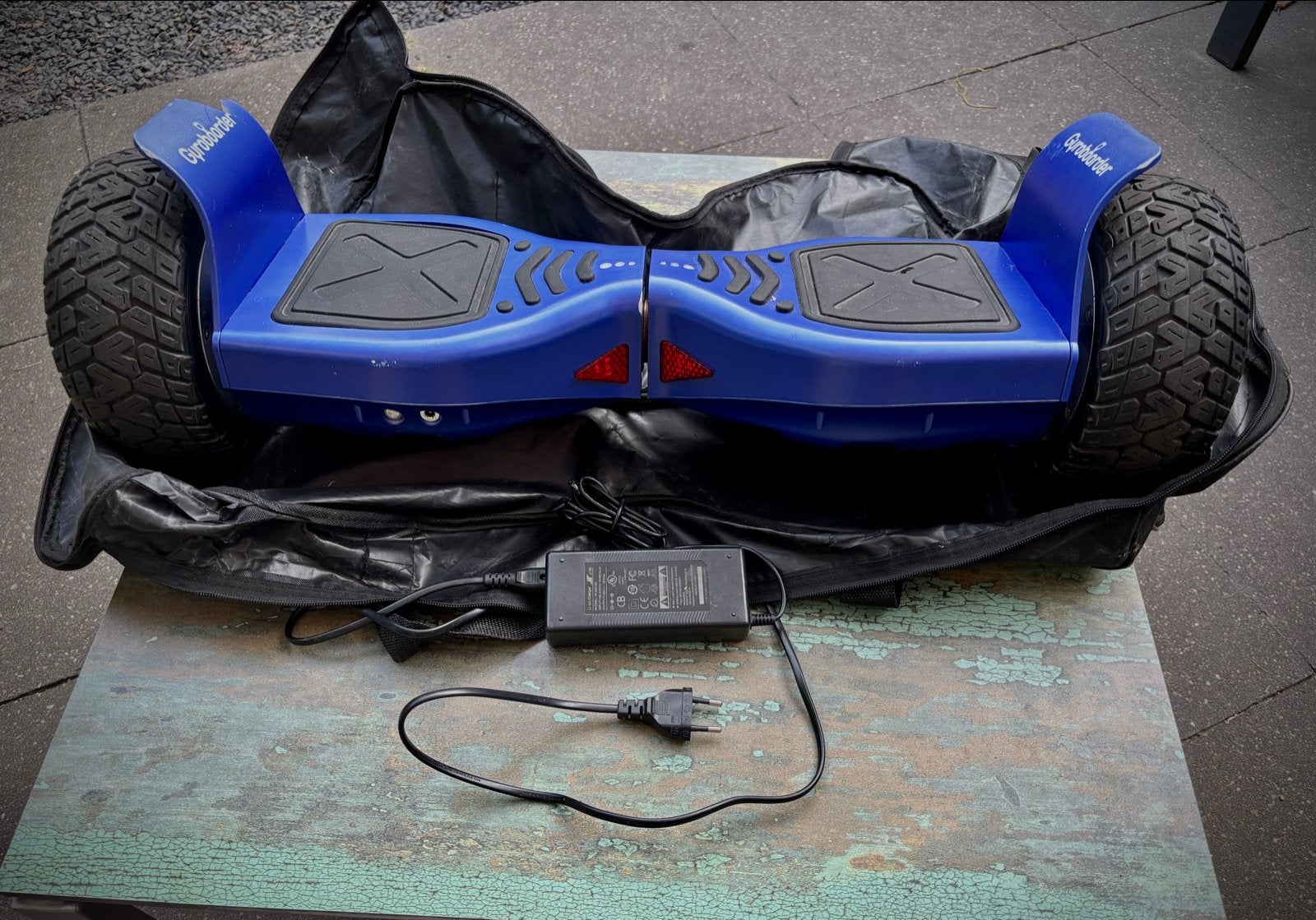 Gyrobarder Hoverboard offroad - Blauw met oplader en tas, Verzenden, Gebruikt, Overige typen