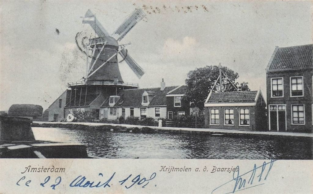 702-335-035 Amsterdam Krijtmolen A D Baarsjes, Verzamelen, Ansichtkaarten | Nederland, Verzenden, Voor 1920, Noord-Holland