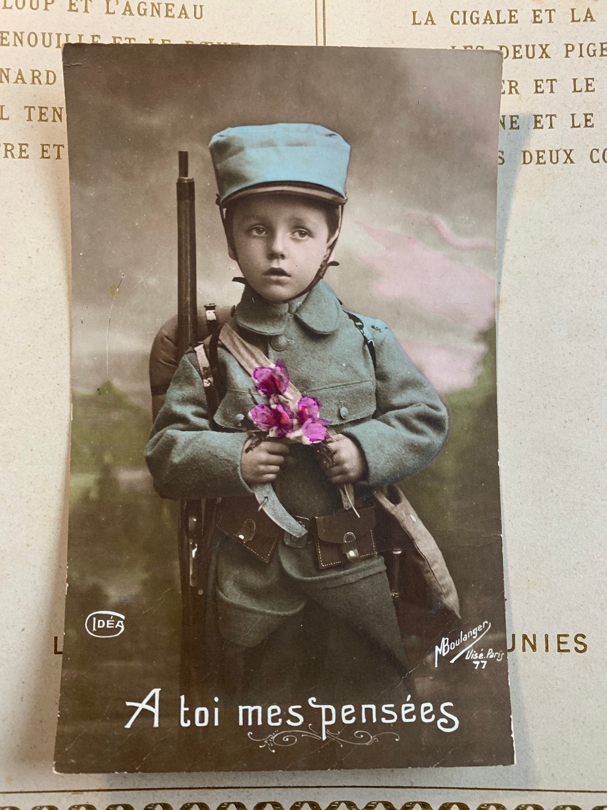 14-9-1916 Van Charles aan papa - A toi mes pensées WO1 (GO), Verzamelen, Ansichtkaarten | Themakaarten, Gelopen, Voor 1920, Kinderen