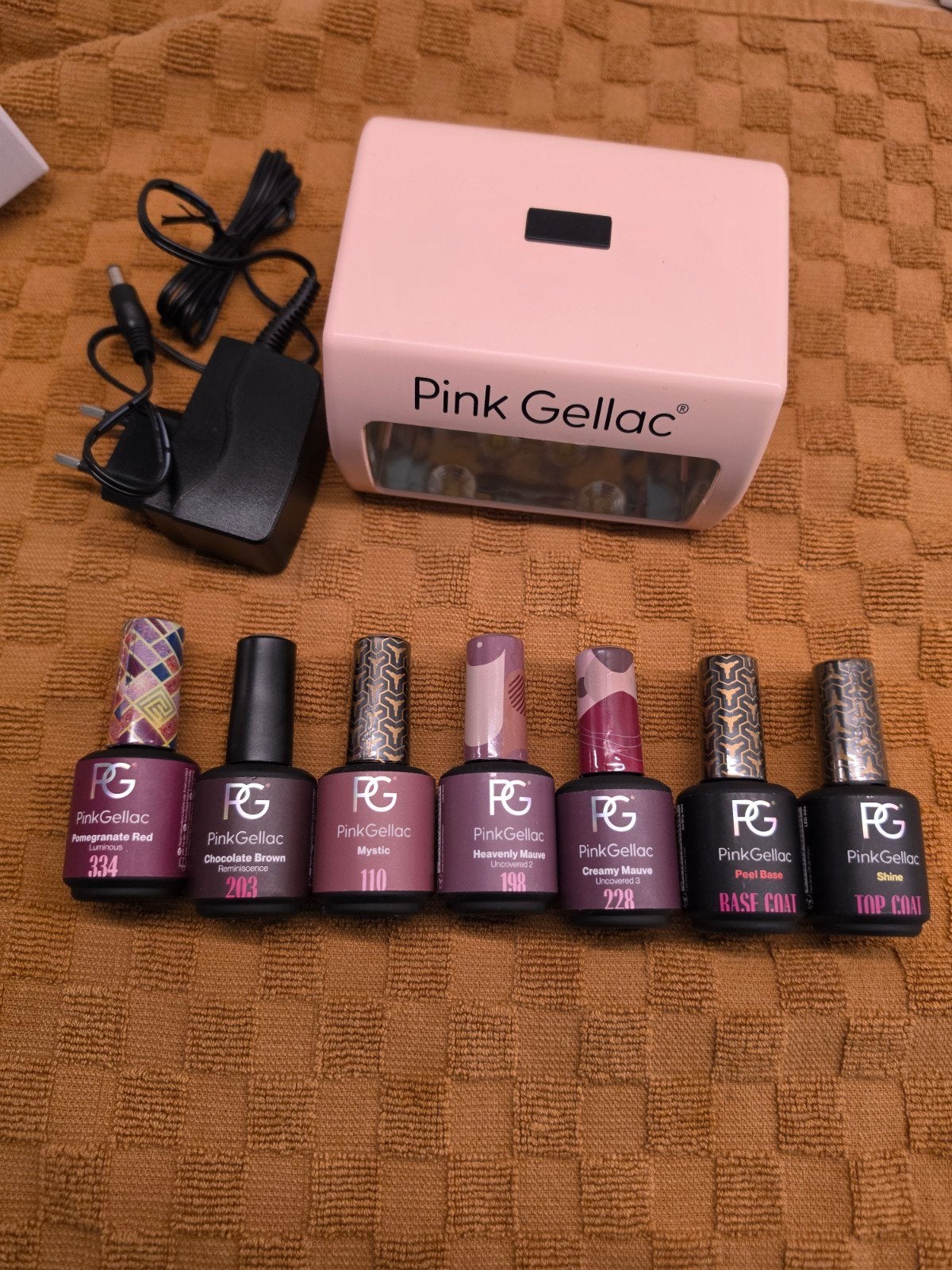 Pink gellak lamp, 5 kleurtjes, base & topcoat, Ophalen