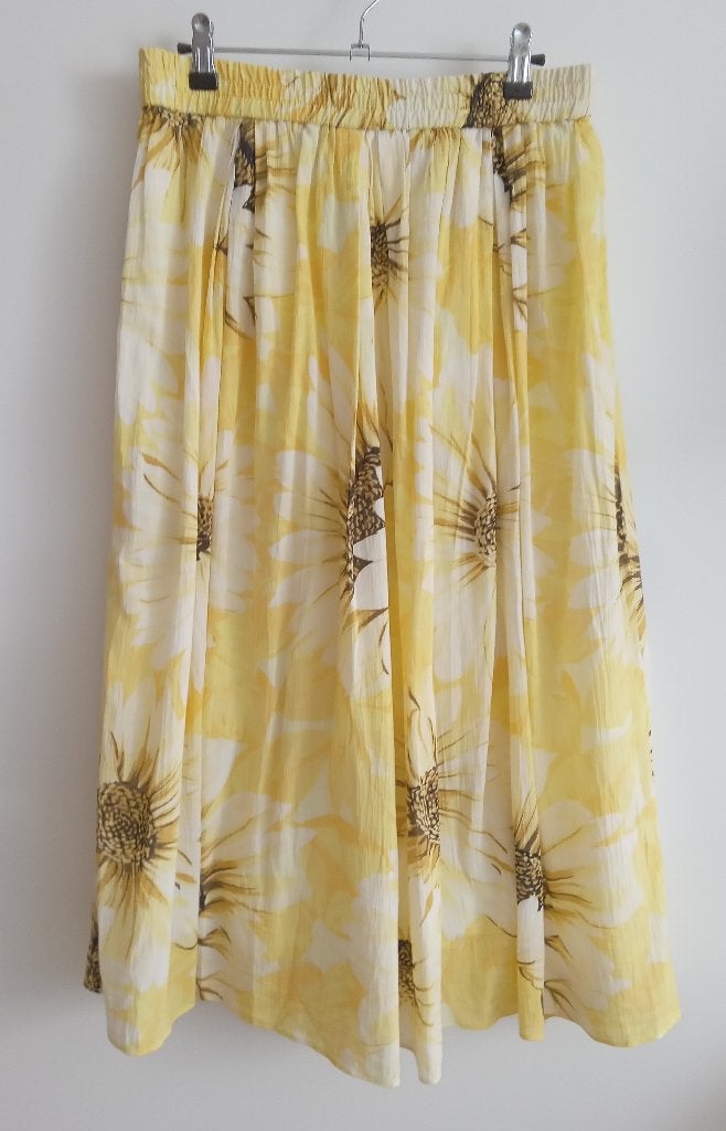 H&M zonnebloem voile rok, maat M, Kleding | Dames, H&M, Verzenden, Geel, Nieuw