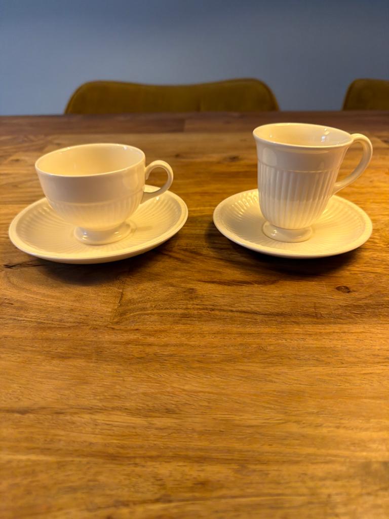 Wedgwood Edme Koffie- en Theekopjes met Schotels (2 sets), Ophalen of Verzenden